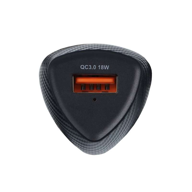SPOTT-GR Forcell F-Energy Carbon CC50-1A - Φορτιστής Αυτοκινήτου με Υποδοχή USB-A Quick Charge 3.0 3A 18W σε Μαύρο Χρώμα