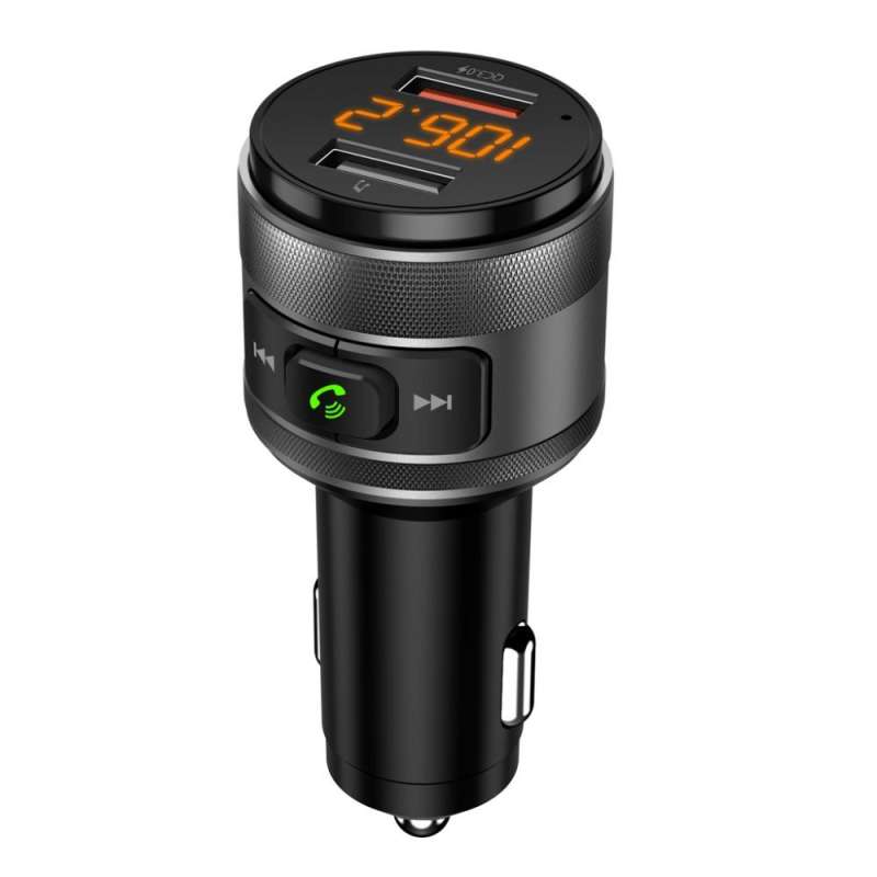 SPOTT-GR Art FM-57 - FM Transmitter Αυτοκινήτου με Bluetooth 5.0, Φορτιστή και Υποδοχή USB-A Quick Charge 3.0 30W - Μαύρο