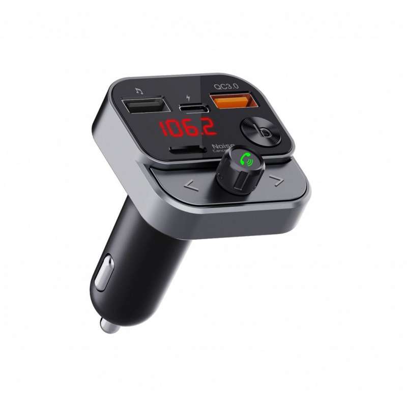 SPOTT-GR Art FM-84B - FM Transmitter με Bluetooth 5.0 και Φορτιστή με Υποδοχές 1 x Type-C και 1 x USB-A Quick Charge 3.0 (30W) σε Μαύρο Χρώμα