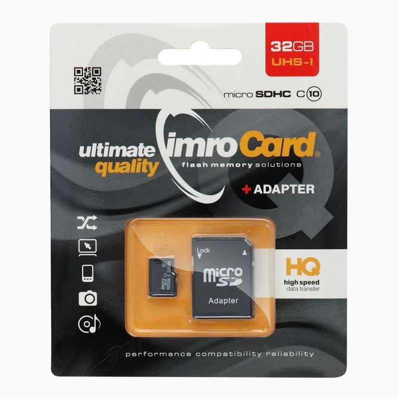 SPOTT-GR IMRO microSD - Κάρτα Μνήμης 32GB 100MB/s Class 10 UHS-I με Αντάπτορα SD