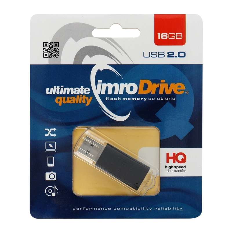 SPOTT-GR IMRO Edge - USB Stick 16GB USB2.0 σε Μαύρο Χρώμα 
