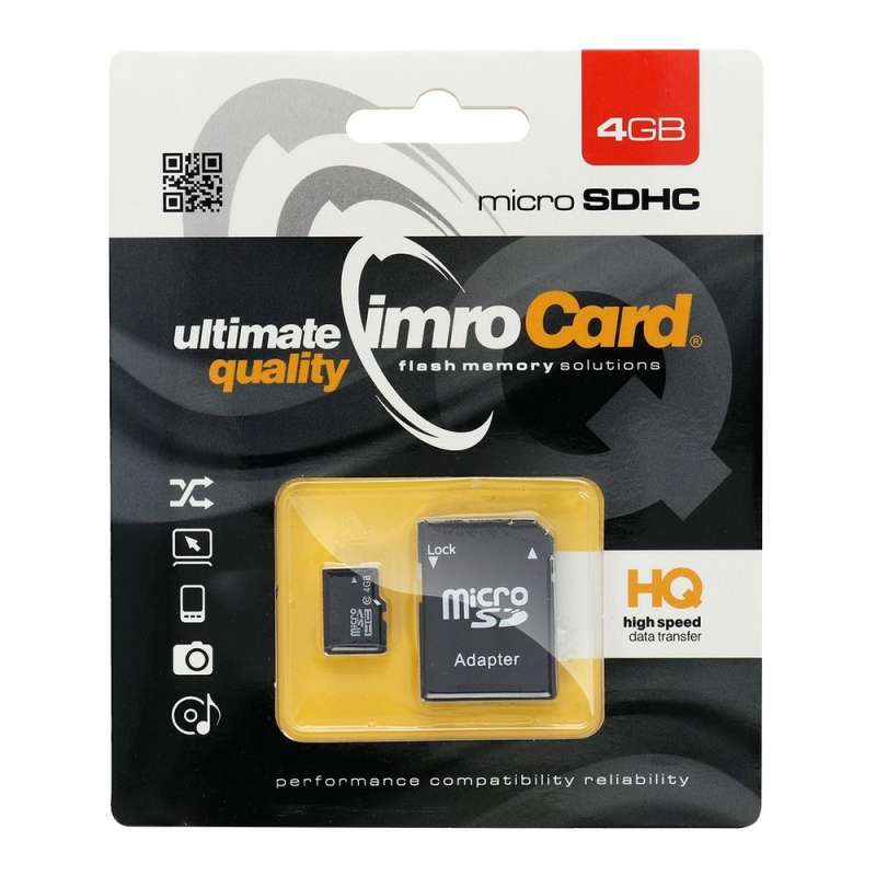 SPOTT-GR IMRO microSD - Κάρτα Μνήμης 4GB 100MB/s Class 10 UHS-I με Αντάπτορα SD