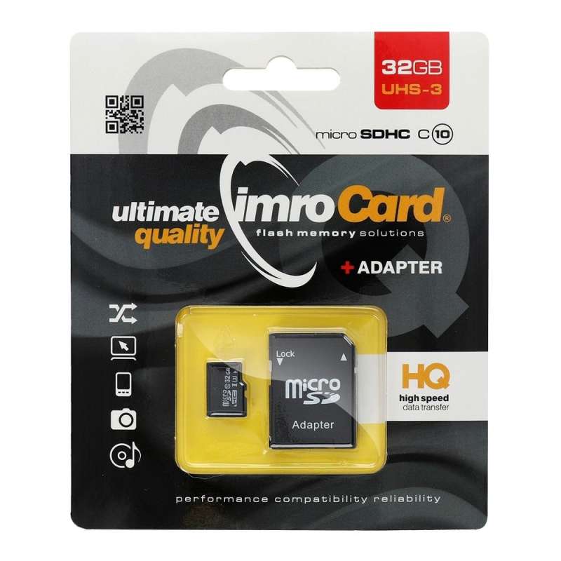 SPOTT-GR IMRO microSD - Κάρτα Μνήμης 32GB 100MB/s Class 10 UHS-III με Αντάπτορα SD