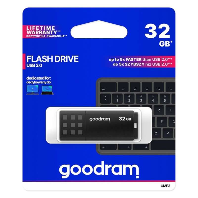 SPOTT-GR GoodRAM UME3 - USB Stick 32GB USB3.2 σε Μαύρο Χρώμα