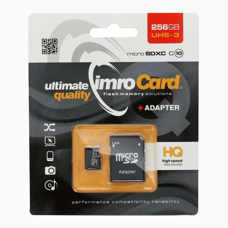 SPOTT-GR IMRO microSD - Κάρτα Μνήμης 256GB 100MB/s Class 10 UHS-III με Αντάπτορα SD