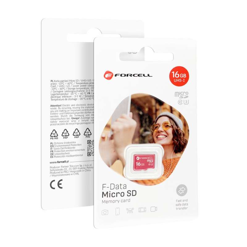SPOTT-GR Forcell F-Data MicroSD - Κάρτα Μνήμης 16GB UHS-I U3 Class 10