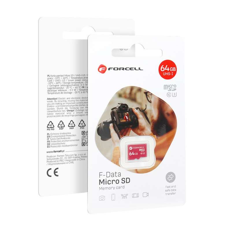 SPOTT-GR Forcell F-Data MicroSD - Κάρτα Μνήμης 64GB UHS-I U3 Class 10