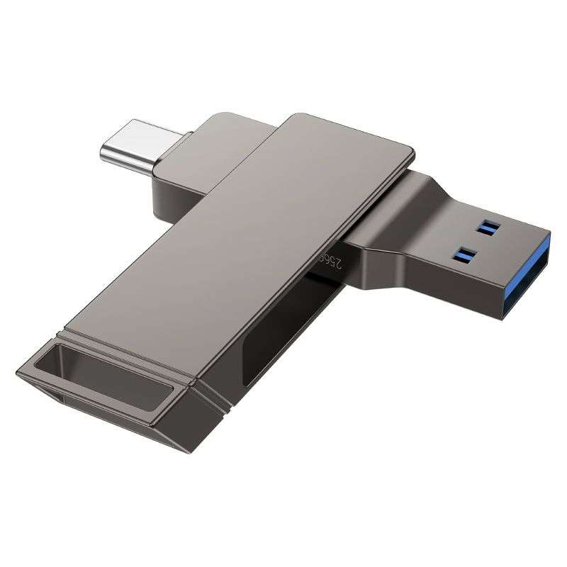 SPOTT-GR Hoco UD15 - USB Stick με Διπλή Υποδοχή USB-A και Type-C 32GB USB3.2 σε Γκρι Χρώμα