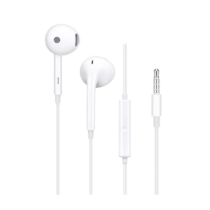 SPOTT-GR OPPO MH135 - Γνήσια Ενσύρματα In-Ear Ακουστικά με Καρφί 3.5mm και Μικρόφωνο σε Άσπρο Xρώμα (Bulk Package)