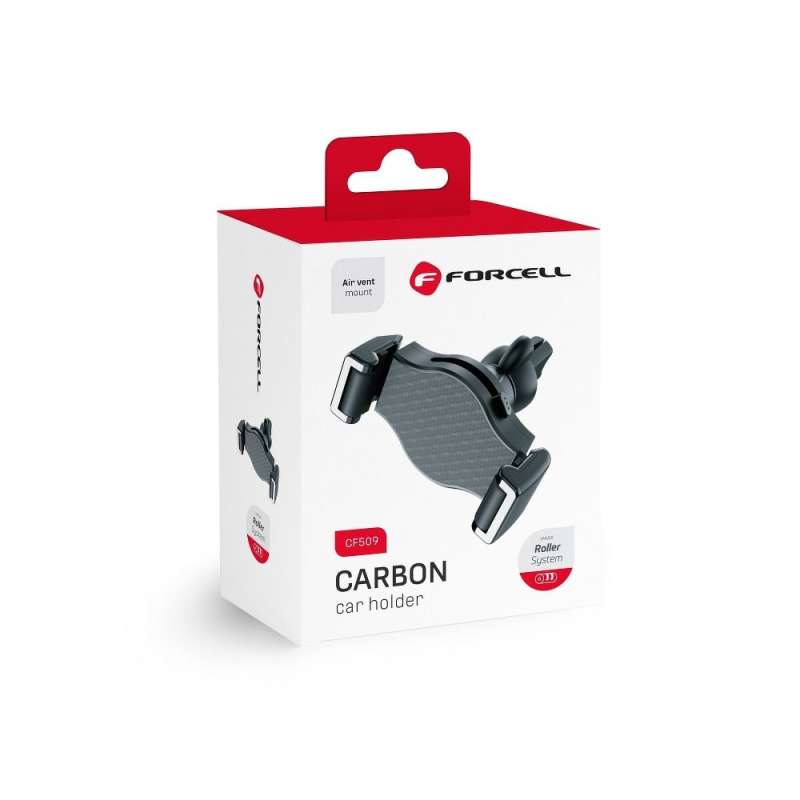 SPOTT-GR Forcell F-Grip Carbon H-CF509 - Βάση Κινητού για Αεραγωγό Αυτοκινήτου σε Μαύρο Χρώμα