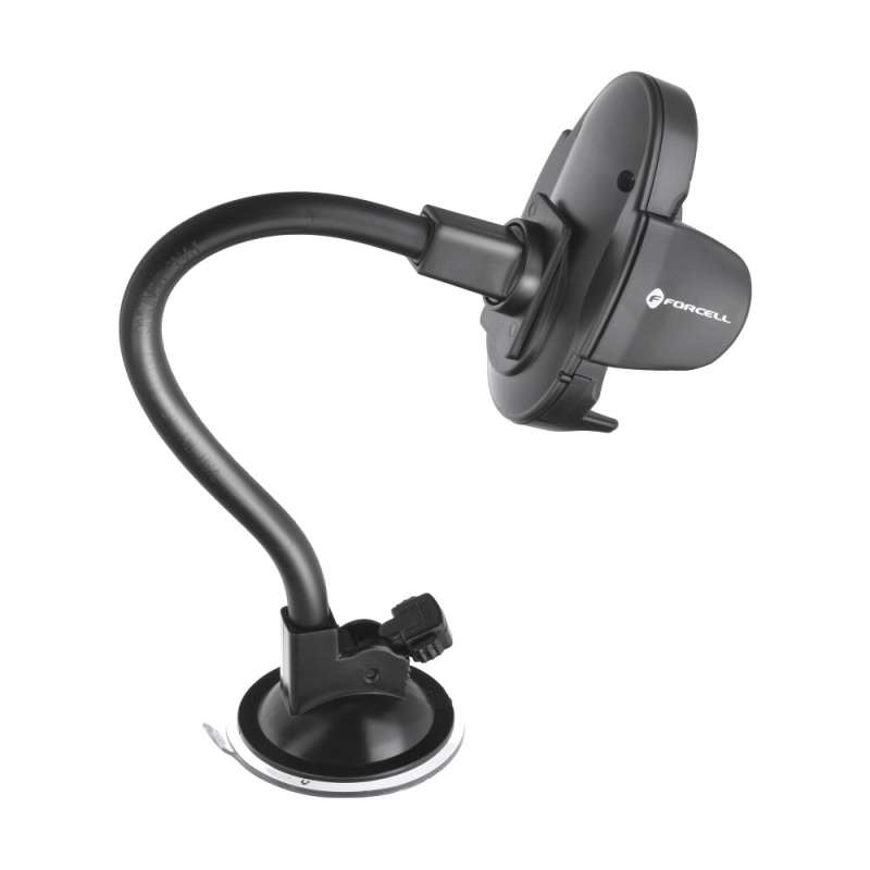 SPOTT-GR Forcell F-Grip Oval - Βάση Κινητού για Ταμπλό / Παρμπρίζ Αυτοκινήτου με Βραχίονα 27cm σε Μαύρο Χρώμα