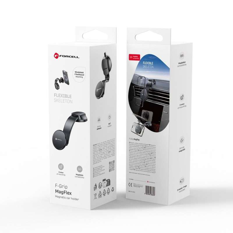 SPOTT-GR Forcell F-Grip MagFlex - Μαγνητική Βάση Αυτοκινήτου για Ταμπλό Αυτοκινήτου με Υποστήριξη MagSafe σε Μαύρο Χρώμα