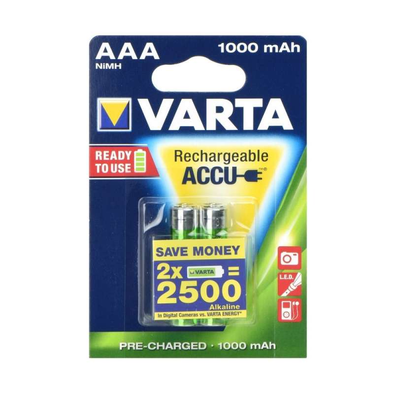 SPOTT-GR Varta Accu Power R3 - Επαναφορτιζόμενες Μπαταρίες (AAA) 1000mAh 1.2V (Σετ 2 Τεμάχια)