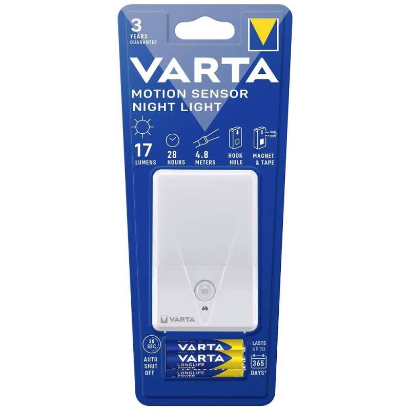 SPOTT-GR Varta 16624 - Φωτιστικό Νυκτός με Αισθητήρα Κίνησης και 3 x Μπαταρίες R3 (AAA)
