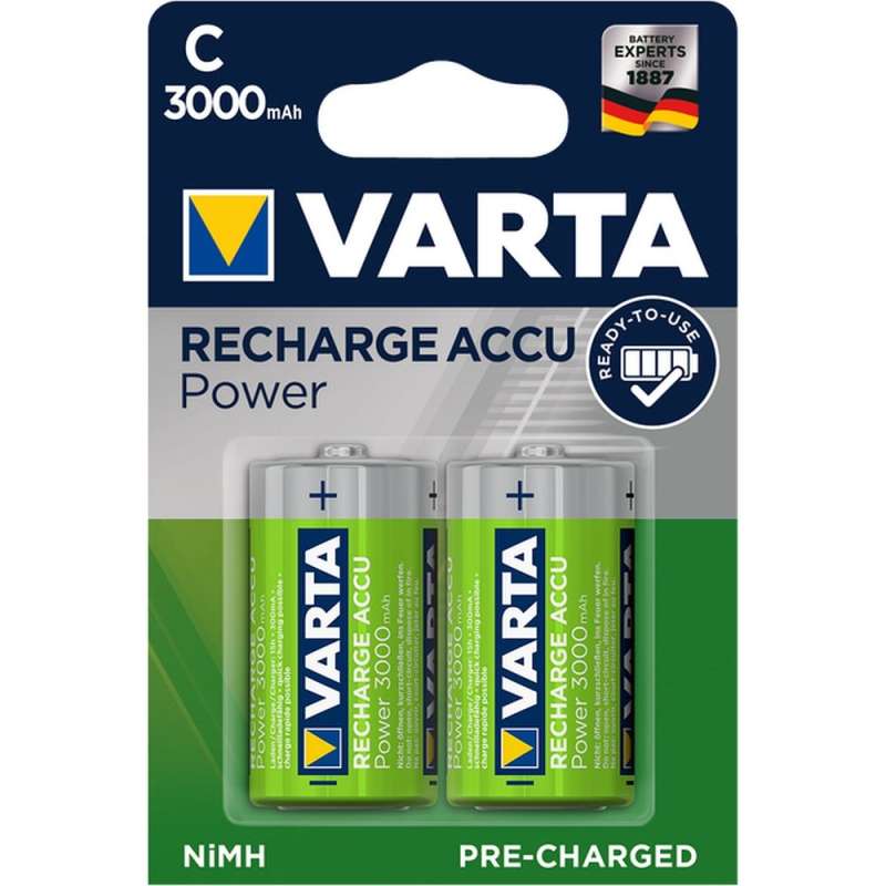 SPOTT-GR Varta Accu Power - Επαναφορτιζόμενες Μπαταρίες R14 (Type-C) 3000mAh 1.2V (Σετ 2 Τεμάχια)