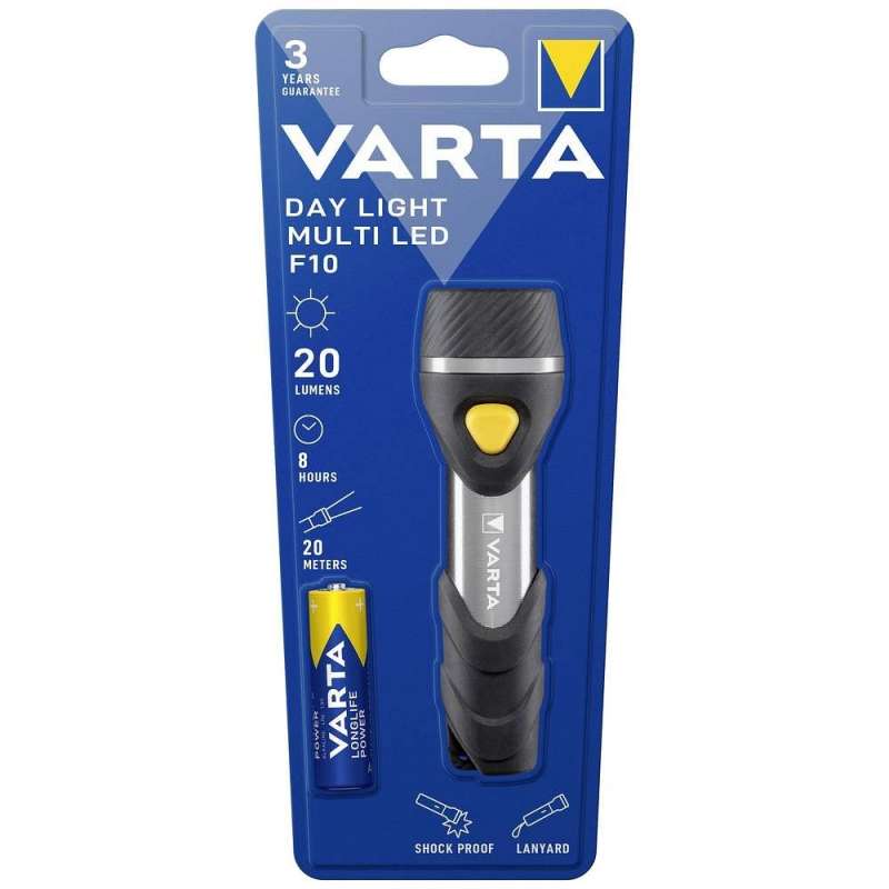 SPOTT-GR Varta 16631 Flashlight Day Light F10 - Φακός LED με Μέγιστη Φωτεινότητα 20lm σε Μαύρο Χρώμα