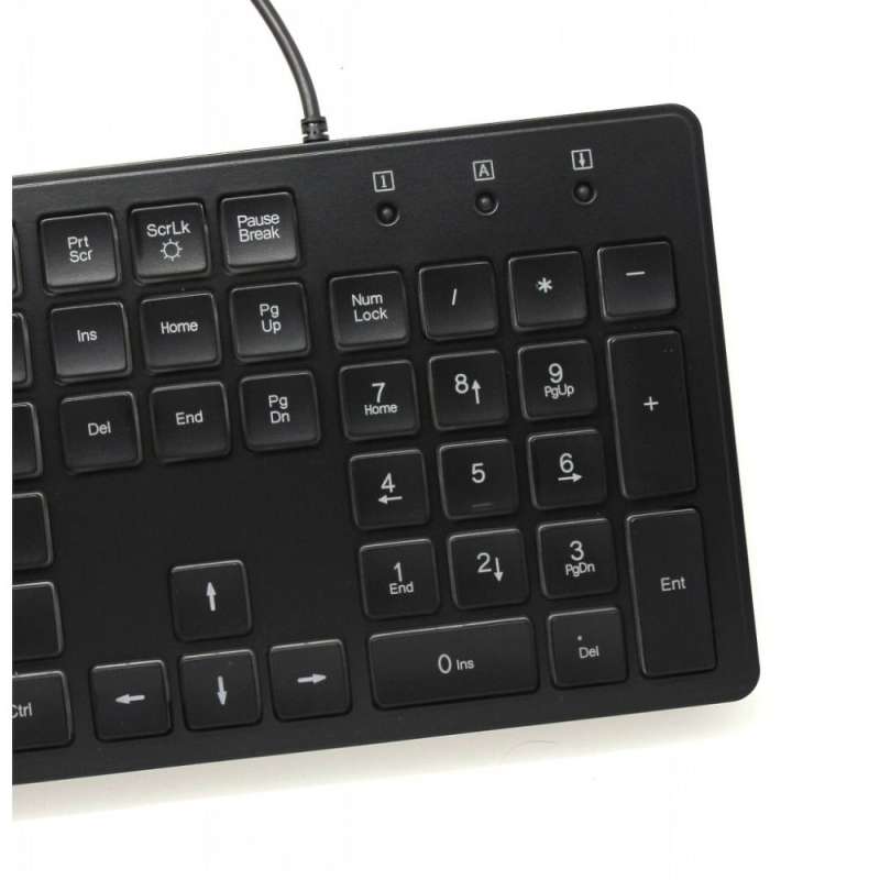 SPOTT-GR Art wire keyboard USB-A QWERTY with light slim AK-20 - Μαύρο