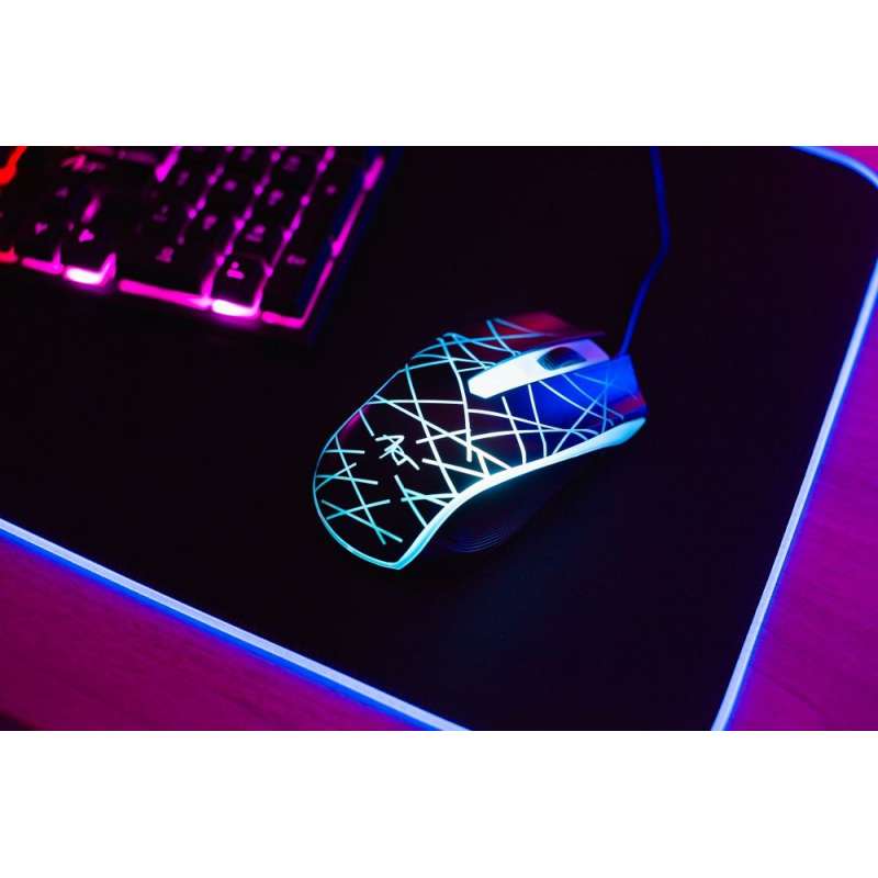 SPOTT-GR Art AK-50 - Ενσύρματο Πληκτρολόγιο Μεμβράνης RGB LED Σετ με Ποντίκι - Μαύρο