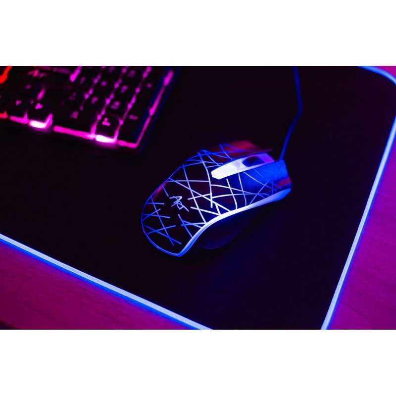 SPOTT-GR Art AK-50 - Ενσύρματο Πληκτρολόγιο Μεμβράνης RGB LED Σετ με Ποντίκι - Μαύρο
