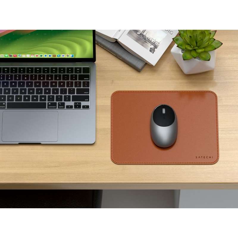 SPOTT-GR Satechi Vegan Leather Premium Mouse Pad σε Καφέ Χρώμα (ST-LMPN)