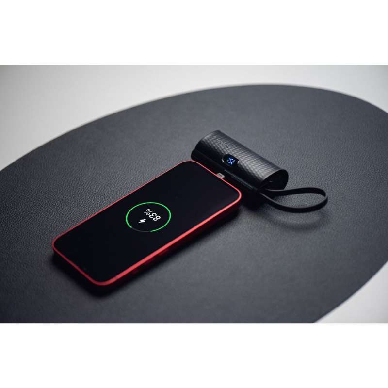 SPOTT-GR Forcell F-Energy Power Plug F5K3 - Power Bank με Ενσωματωμένη Υποδοχή Lightning και Καλώδιο Type-C (PD 20W) 5000mAh σε Μαύρο Xρώμα