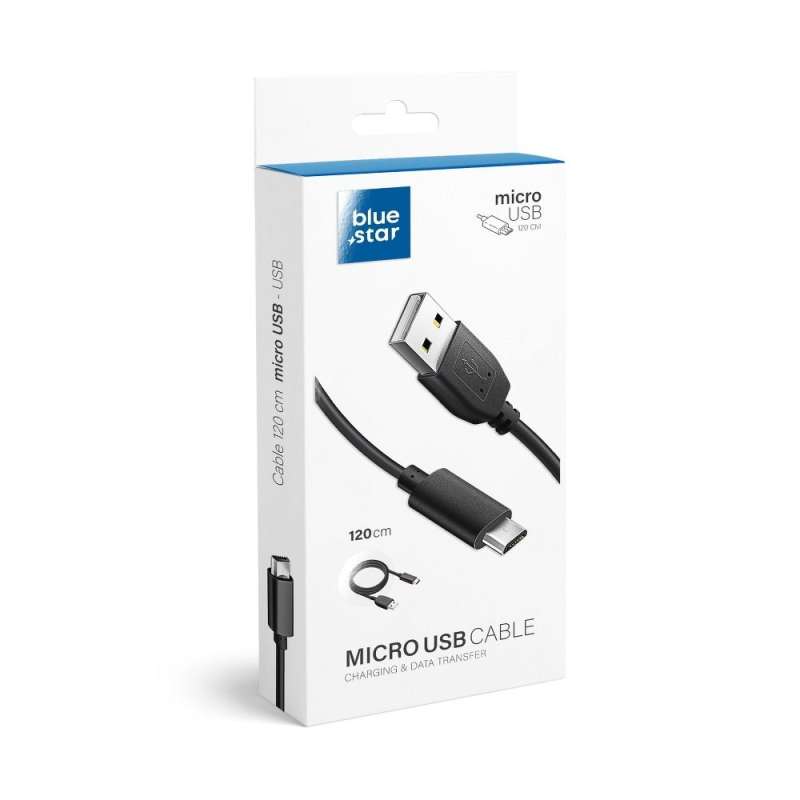 SPOTT-GR Blue Star Lite - Καλώδιο USB-A σε Micro USB 3A 1.2m - Μαύρο