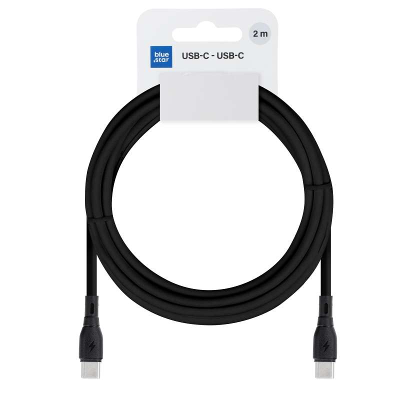 SPOTT-GR Blue Star Eco PJ73-13-4 - Καλώδιο Type-C σε Type-C (3A 60W) 2m σε Μαύρο Χρώμα