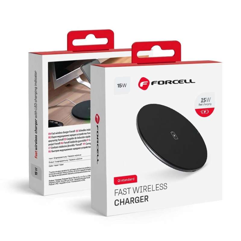 SPOTT-GR Forcell F-Energy Fast Wireless Charger - Ασύρματος Φορτιστής Qi QC 15W - Μαύρο