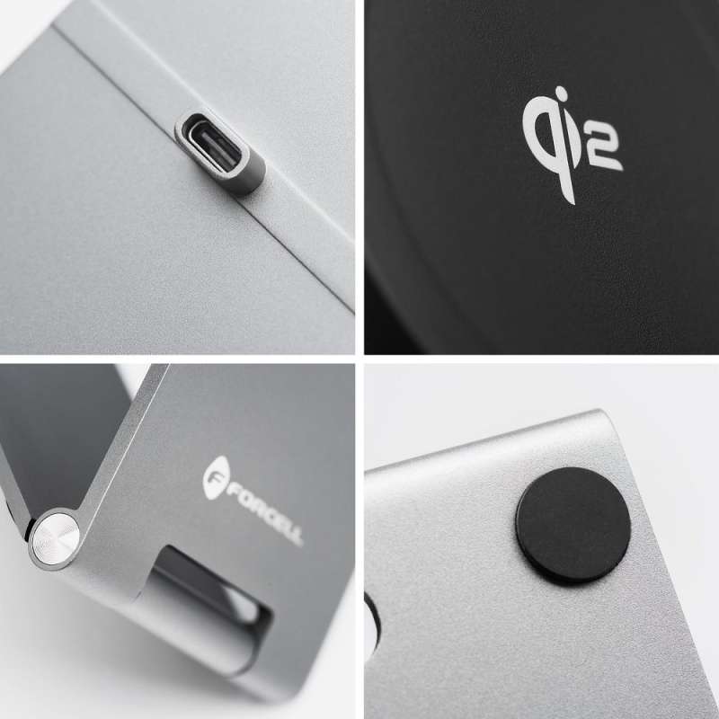 SPOTT-GR Forcell F-Energy Flip Charge Qi2 - Ασύρματος Φορτιστής 15W με Υποστήριξη MagSafe - Ασημί
