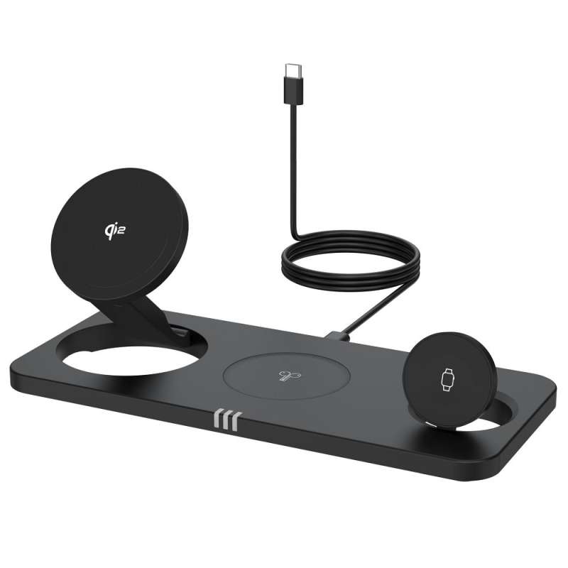 SPOTT-GR Forcell F-Energy MagNetix Qi2 - Ασύρματος Φορτιστής 3 σε 1 20.5W με Υποστήριξη MagSafe - Μαύρο