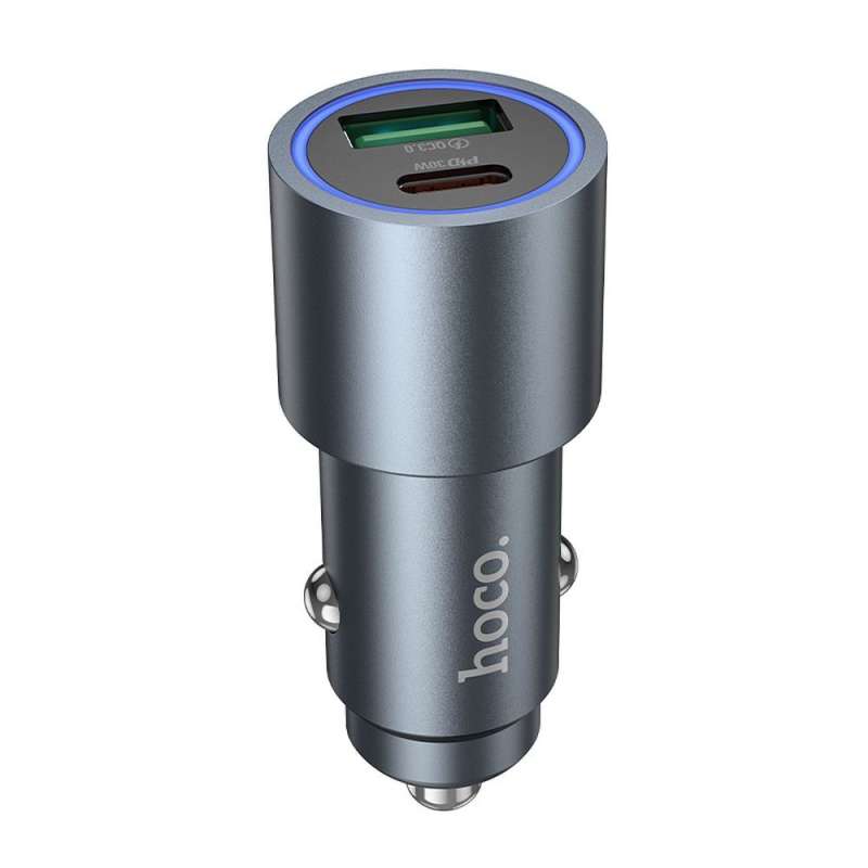SPOTT-GR Hoco Z60 - Φορτιστής Αυτοκινήτου  48W με Υποδοχές USB-A / Type-C (PD QC 3.0) σε Μαύρο Χρώμα