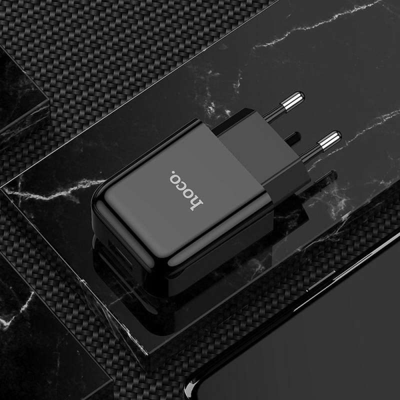SPOTT-GR Hoco N2 - Φορτιστής USB-A με Καλώδιο USB-A σε Lightning (10.5W 2.1A) σε Μαύρο Χρώμα