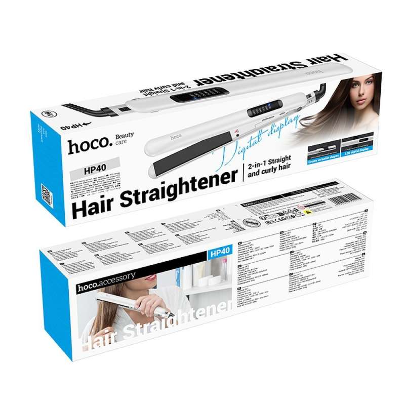 SPOTT-GR Hoco HP40 - Ισιωτική Πρέσα Μαλλιών με Κεραμικές Πλάκες σε Άσπρο Χρώμα