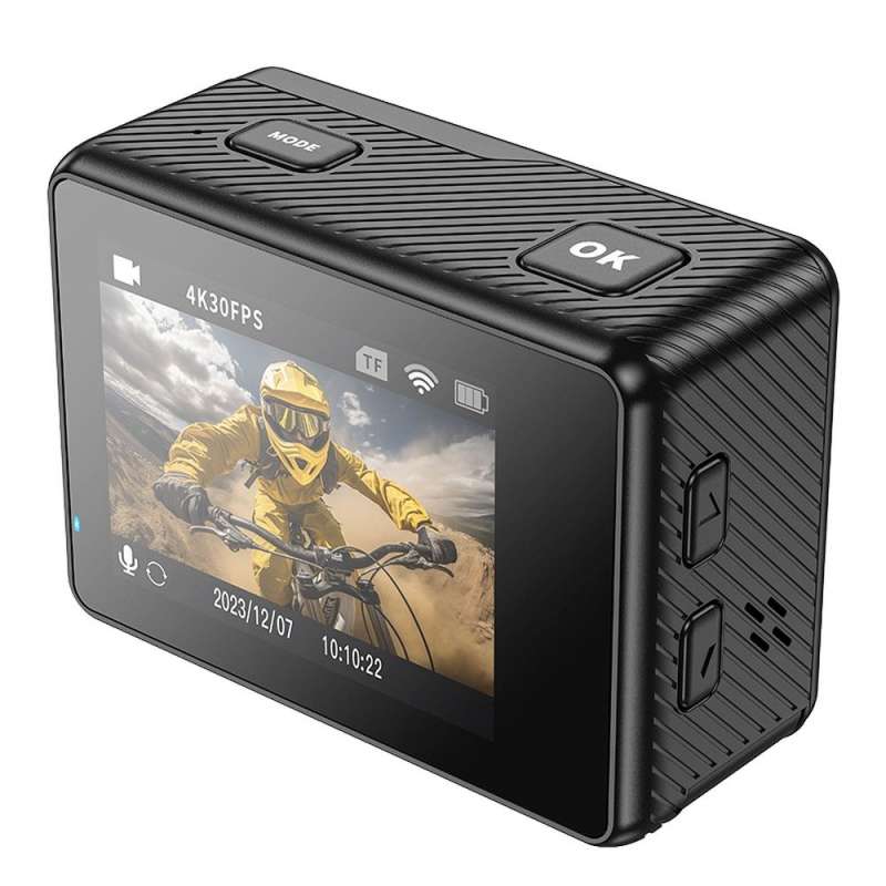 SPOTT-GR Hoco DV101 - Action Camera με Ανάλυση 4K / 30fps και Διπλή Οθόνη σε Μαύρο Χρώμα