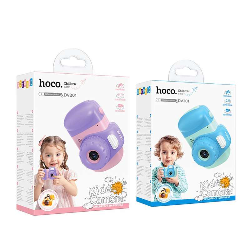 SPOTT-GR Hoco DV201 - Παιδική Φωτογραφική Μηχανή 32MP με Λειτουργία Selfie και Οθόνη 2.4 Ιντσών - Ροζ