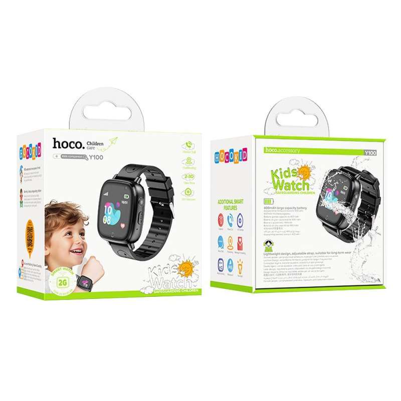 SPOTT-GR Hoco Y100 - Παιδικό Smartwatch με Δυνατότητα Κλήσεων και Υποδοχή SIM - Μαύρο