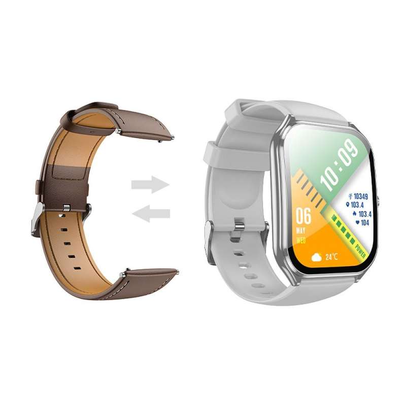 SPOTT-GR Hoco Y28 - Smartwatch με Δυνατότητα Κλήσεων και Οθόνη AMOLED - Ασημί