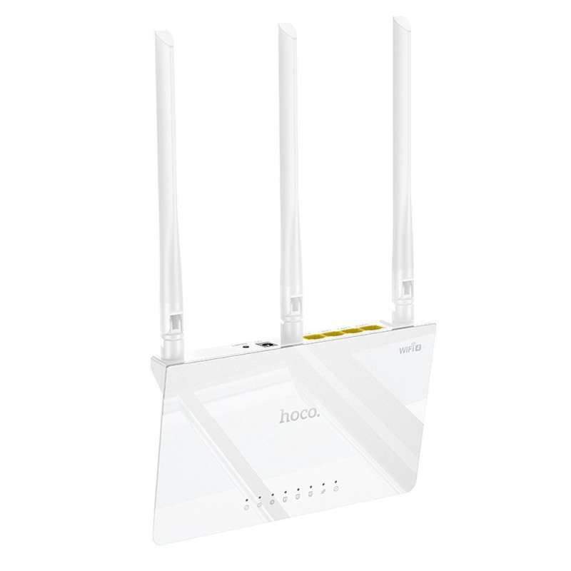 SPOTT-GR Hoco HI30 - Ασύρματο Router με Wi-Fi 4 και 4 Θύρες Ethernet σε Άσπρο Χρώμα