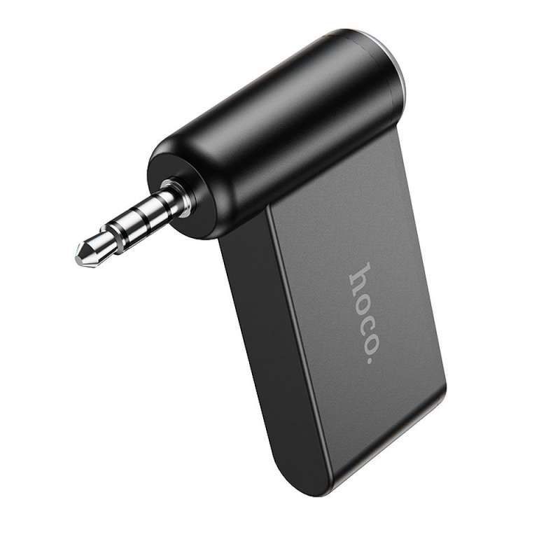 SPOTT-GR Hoco E58 - Φορητός Δέκτης Bluetooth με Καρφί Jack 3.5mm για Σύνδεση σε AUX - Μαύρος