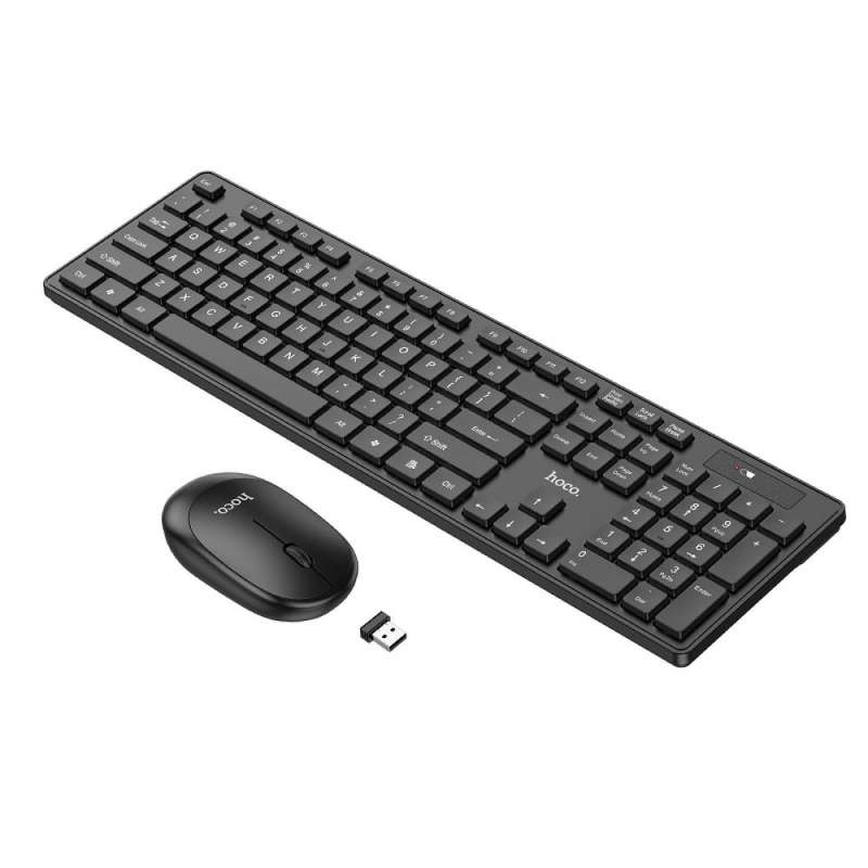 SPOTT-GR Hoco GM17 - Ασύρματο Πληκτρολόγιο QWERTY Σετ με Ποντίκι σε Μαύρο Χρώμα