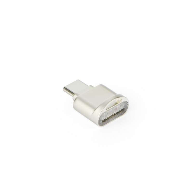 SPOTT-GR MicroSD Card Reader - Αναγνώστης Καρτών Μνήμης MicroSD με Υποδοχή Type-C - Ασημί