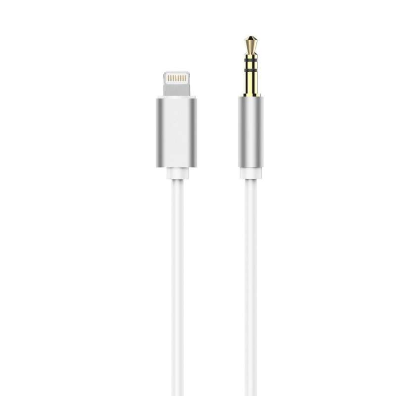 SPOTT-GR Καλώδιο AUX Lightning (Αρσενικό) σε Jack 3.5mm (Αρσενικό) 0.9cm - Άσπρο