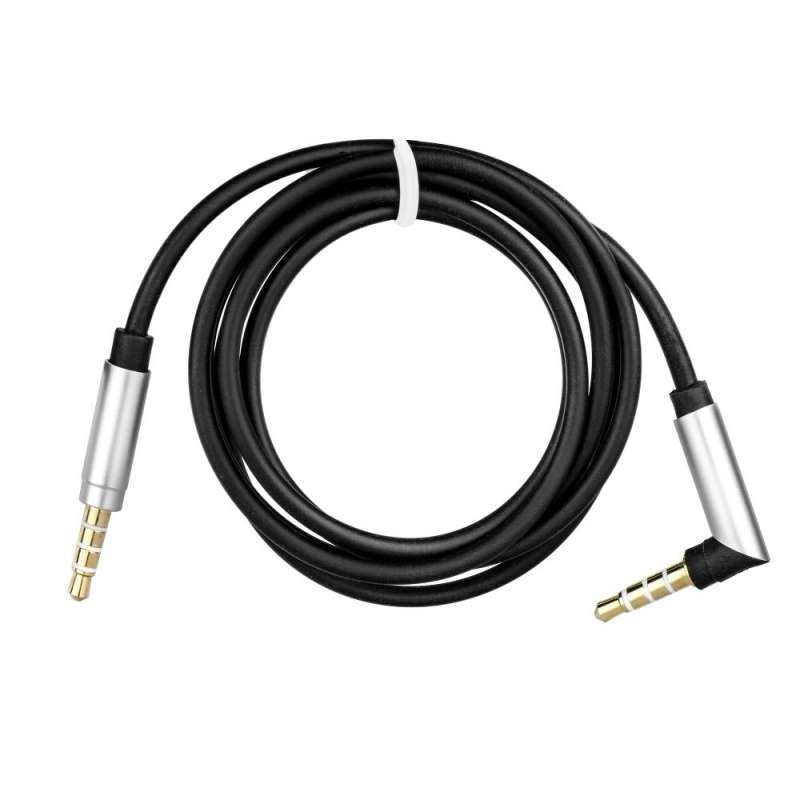 SPOTT-GR Καλώδιο AUX Jack 3.5mm (Αρσενικό) σε Jack 3.5mm (Αρσενικό) Γωνία 1m - Μαύρο