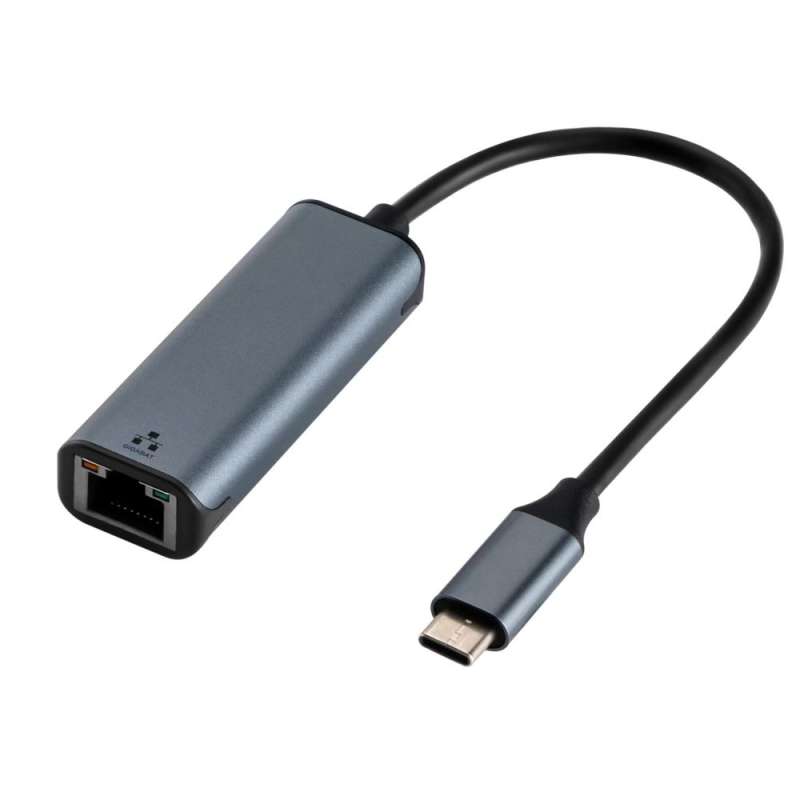 SPOTT-GR Art USBC-LAN - Μετατροπέας Type-C (Αρσενικό) σε RJ45 Ethernet (10 / 100 / 1000Mbps 0.15m) σε Γκρι Xρώμα
