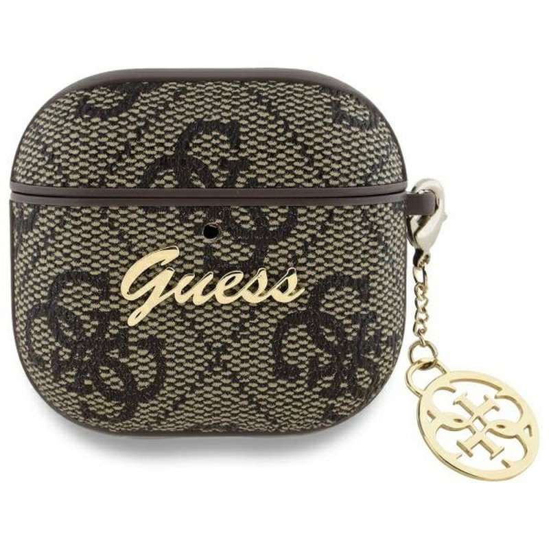 SPOTT-GR GUESS - Δερμάτινη Θήκη για Apple AirPods 4 (PU 4G W / Charm) - Καφέ