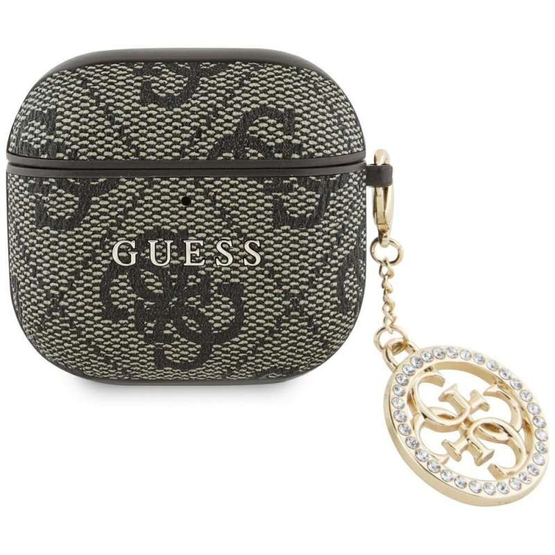 SPOTT-GR GUESS - Δερμάτινη Θήκη για Apple AirPods 4 (PU 4G W/ Strass Charm) - Καφέ