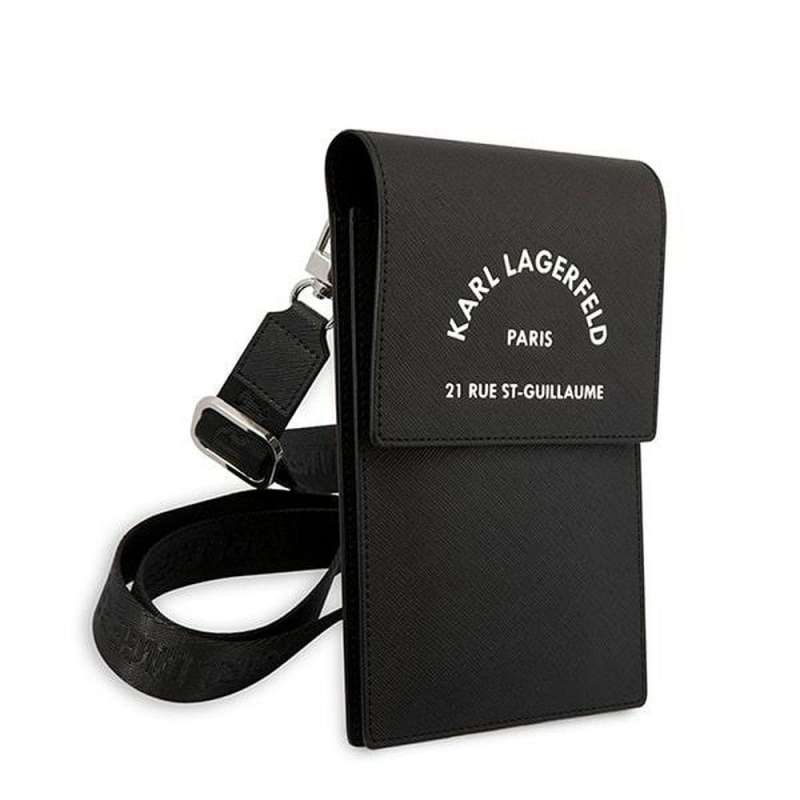 SPOTT-GR Karl Lagerfeld Embossed RSG - Τσαντάκι Μεταφοράς για Κινητά - Μαύρο