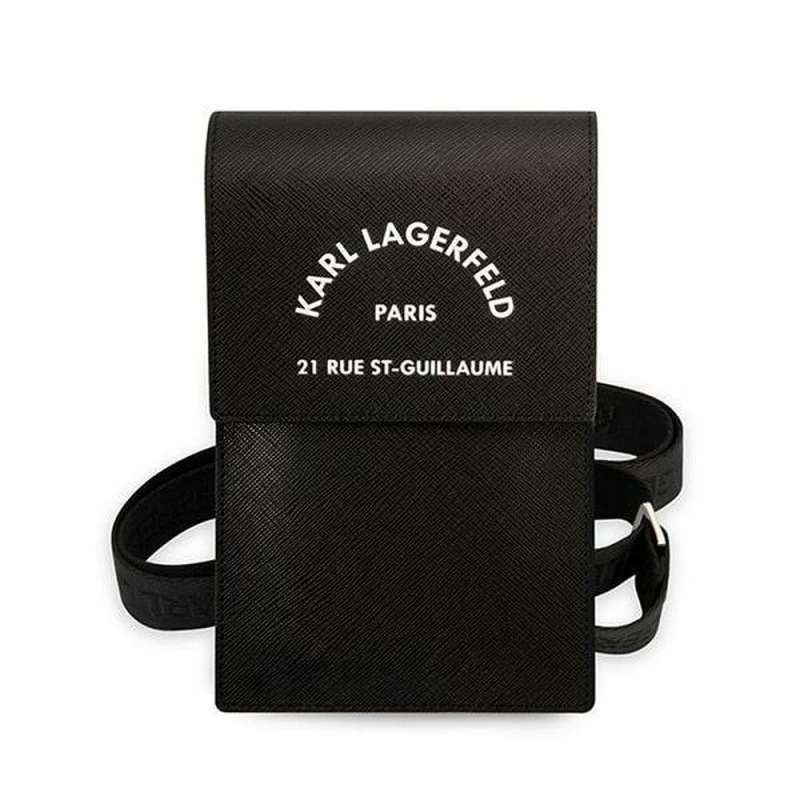 SPOTT-GR Karl Lagerfeld Embossed RSG - Τσαντάκι Μεταφοράς για Κινητά - Μαύρο