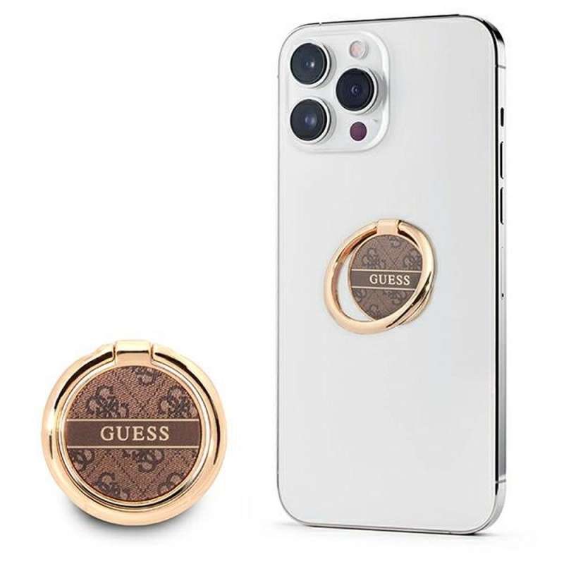 SPOTT-GR GUESS 4G Ring Stand - Δαχτυλίδι Κρατήματος Κινητού σε Καφέ Χρώμα