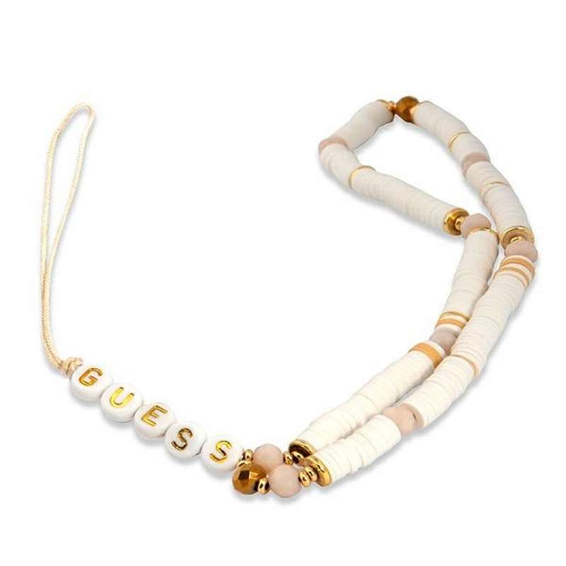 SPOTT-GR GUESS Λουράκι Καρπού σε Άσπρο Χρώμα (Heishi Beads)